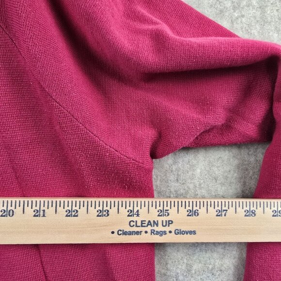 Kasper Womens Open Front Cardigan 2X Zipper Pockets 3/4 Sleeves Fuchsia - Picture 7 of 7